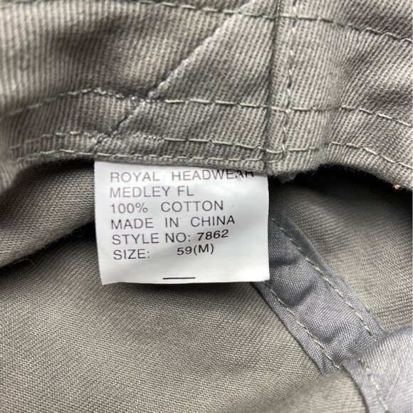Royal Headware Frayed Edge Gray Black Bucket Hat Boonie Pocket Detail Sz 59 M - Picture 6 of 8